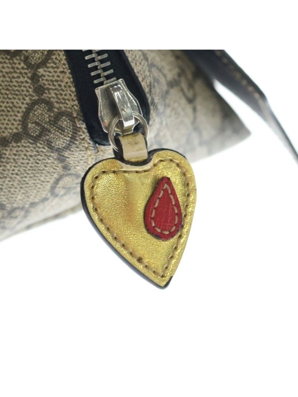 Gucci Children's GG Supreme Handbag Black Beige Leather Silver - Picture 6 of 8